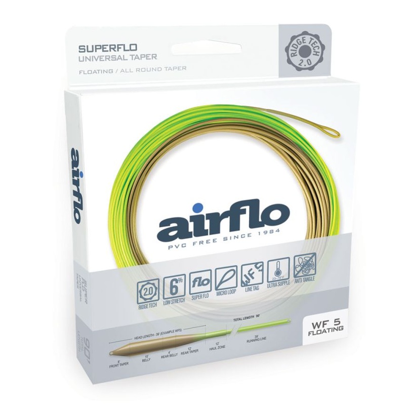 Airflo Superflo Ridge 2.0 Universal Taper – Moss Olive/Chartreuse