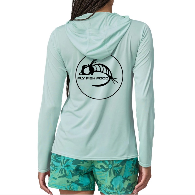 Fly Fish Food Logo (Back) – Patagonia W’s Capilene Cool Daily Hoody