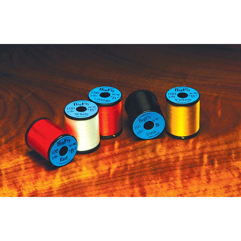 Uni Big Fly Thread|Black|Chartreuse|Dark Brown|Fire Orange|Gray|Olive|Orange|Pink|Red|Tan|White|Yellow