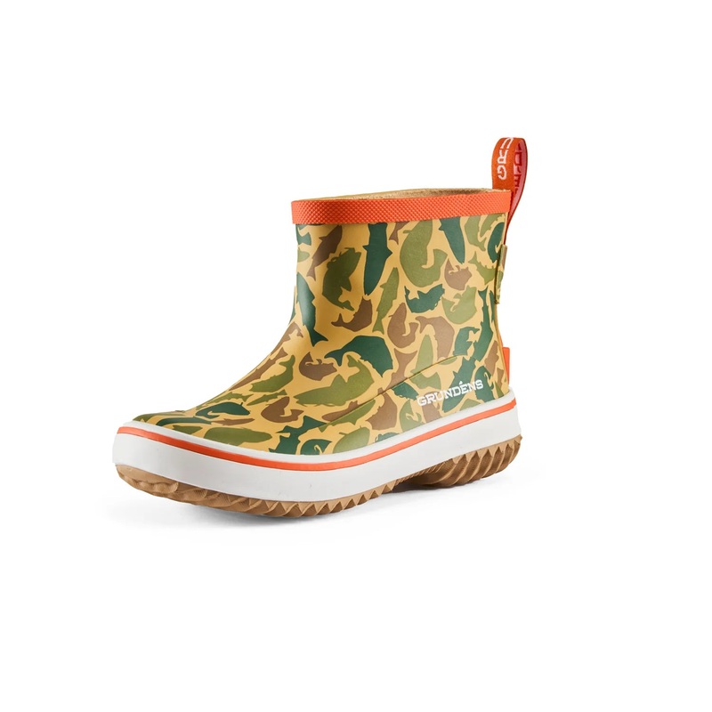 Grundens Kid’s Guppy Rain Boot – Fish Camo