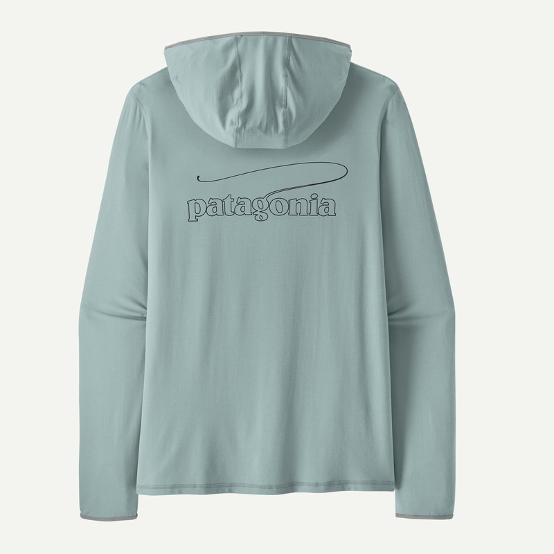 Patagonia – Men’s Tropic Comfort Natural Graphic Sun Hoody – Casting Logo: Thermal Blue