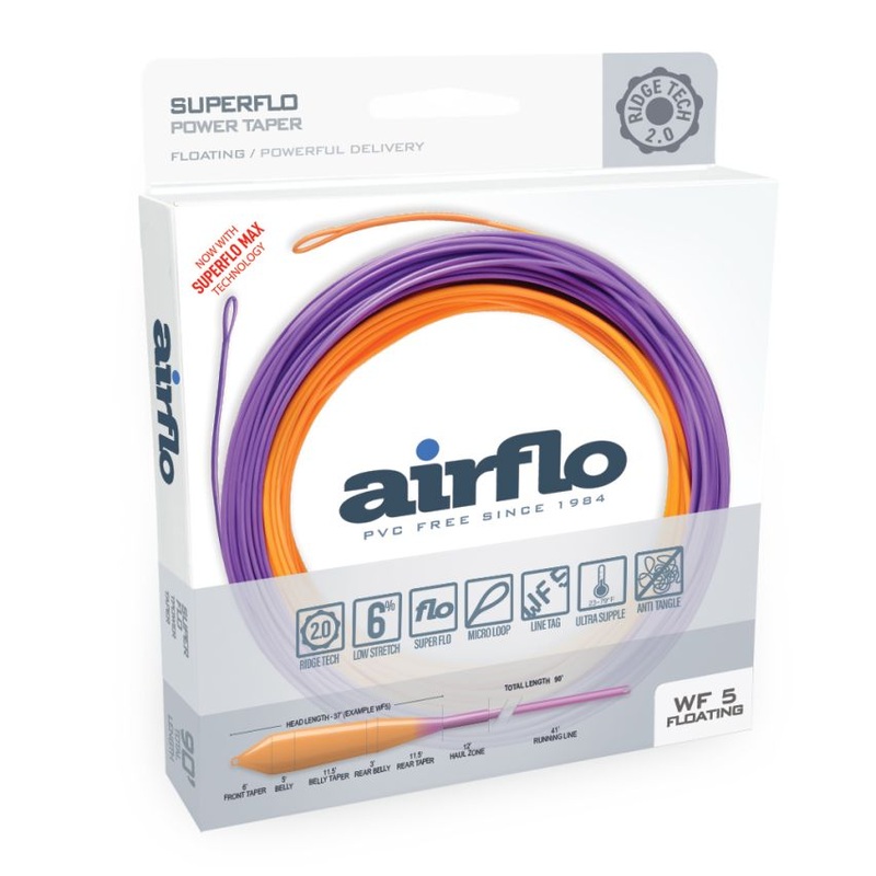 Airflo Superflo Ridge 2.0 Power Taper Fly Line – Sunburst/Purple