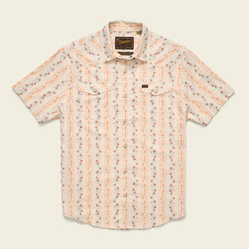 Howler Bros – H Bar B Snapshirt – Hibiscus Ribbons: Riverbed Oxford