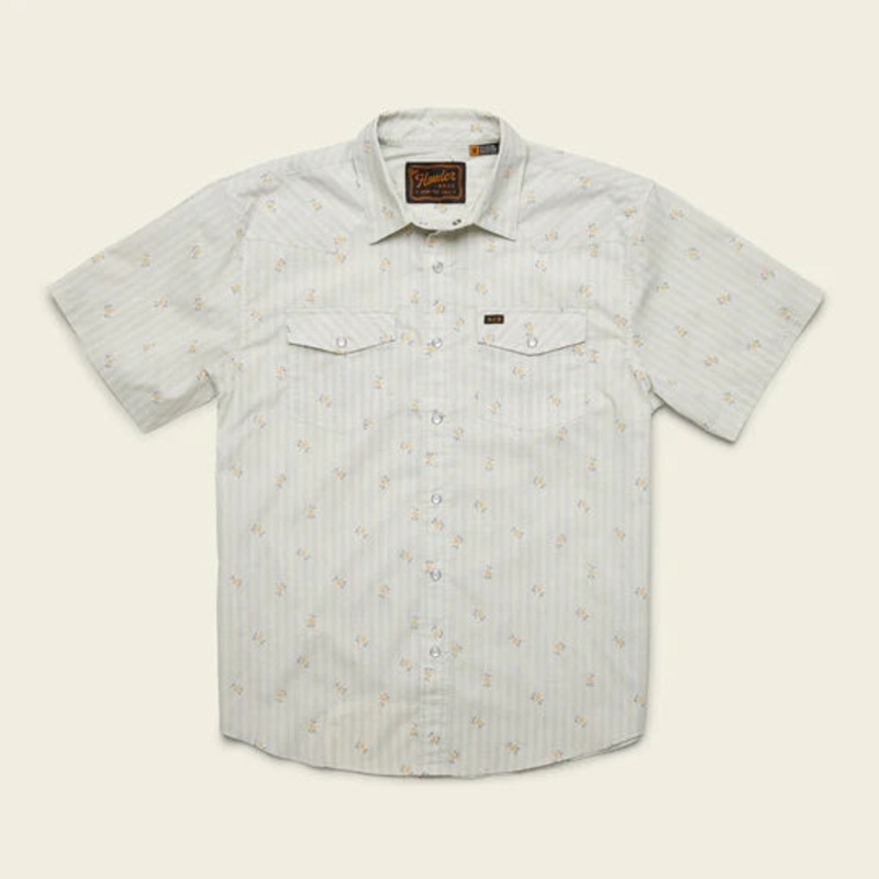 Howler Bros – H Bar B Snapshirt – Vintage Grid Floral: Medium White