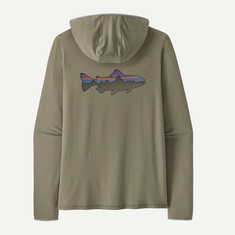 Patagonia – Men’s Tropic Comfort Natural Graphic Sun Hoody – Fitz Roy Trout: River Rock Green