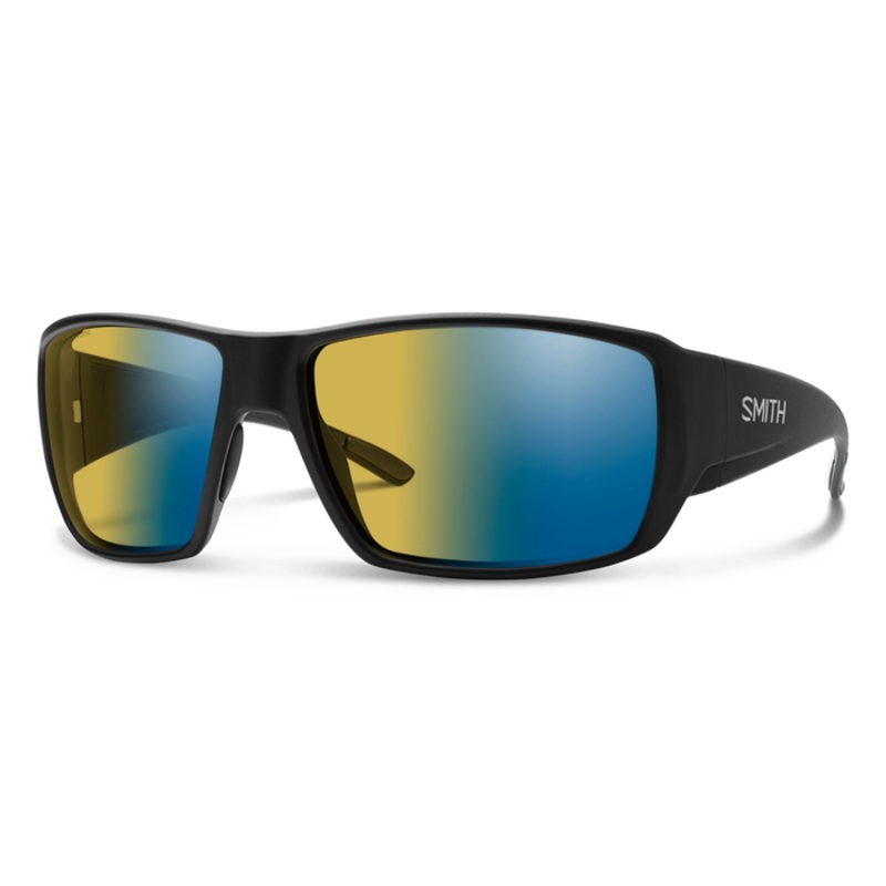 Smith Guide’s Choice Sunglasses – Matte Black + ChromaPop Glass Polarchromic Yellow Blue Mirror