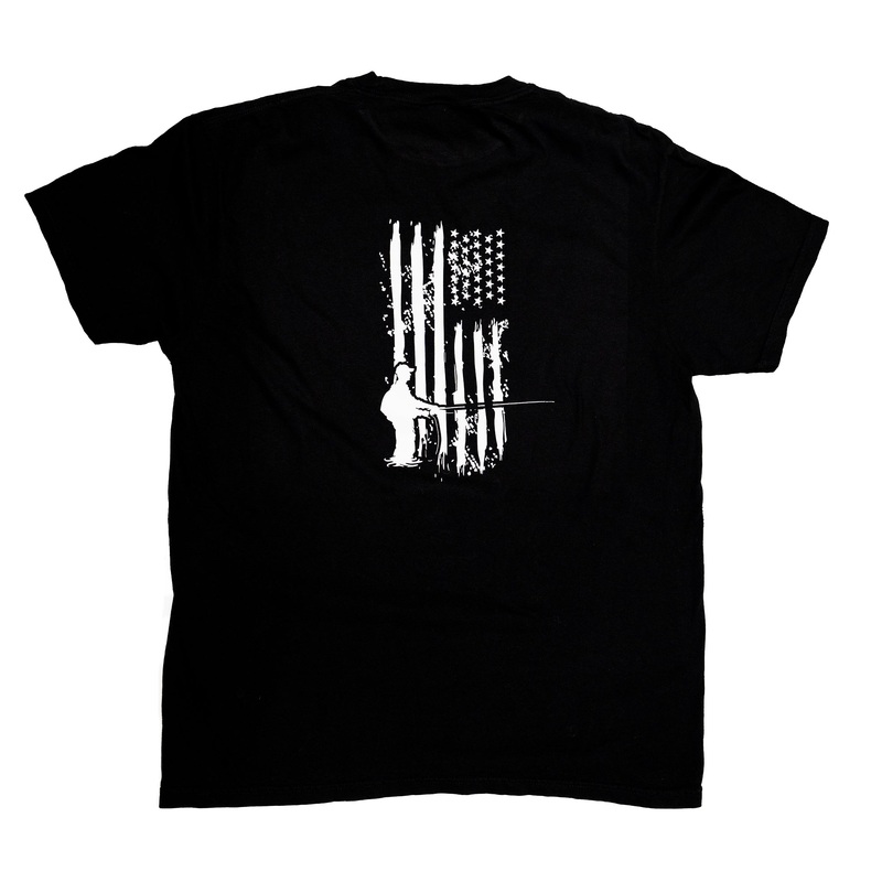 Fly Fish Food Patriotic Fisherman T-Shirt – Black