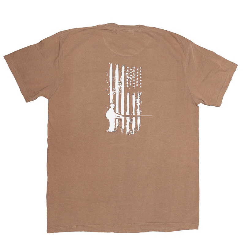Fly Fish Food Patriotic Fisherman T-Shirt – Brown