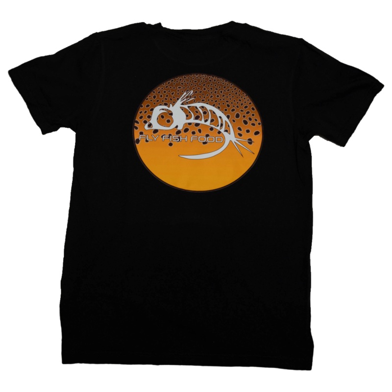 Fly Fish Food Brown Trout Logo Tee – Black