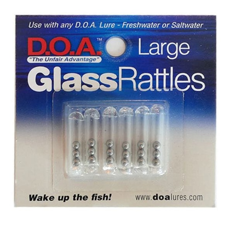 D.O.A Lures Glass Rattles 6pk|Small|Large