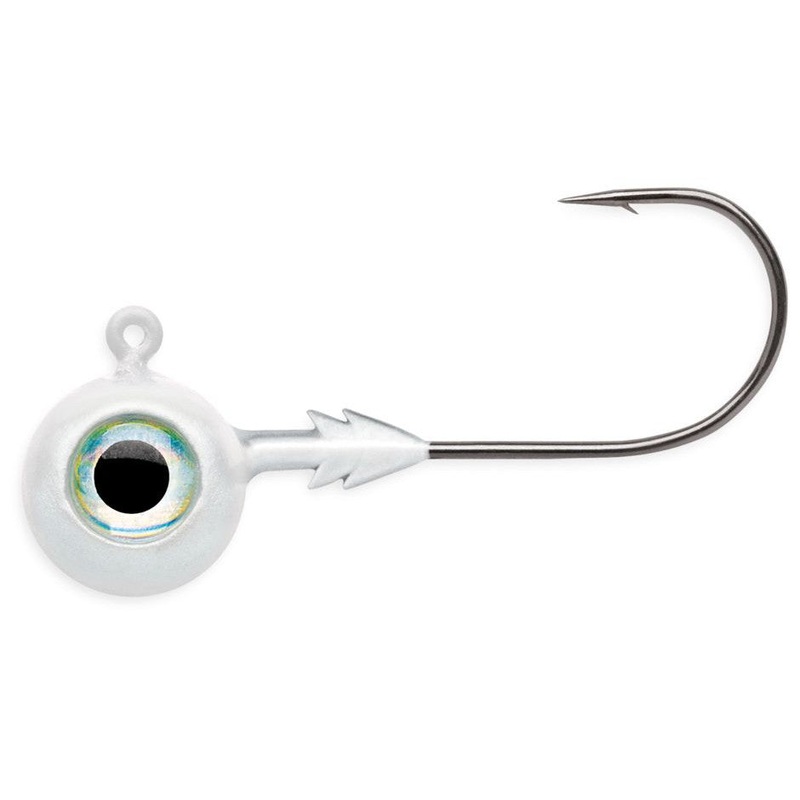 VMC Tungsten Moon Eye Jighead|White|Shad|Fathead|3/8 oz 2/0 2pk|1/4 oz 2/0 2pk
